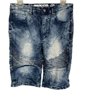 Mecca Faded Blue Denim Shorts Stretchy Fit Size 18